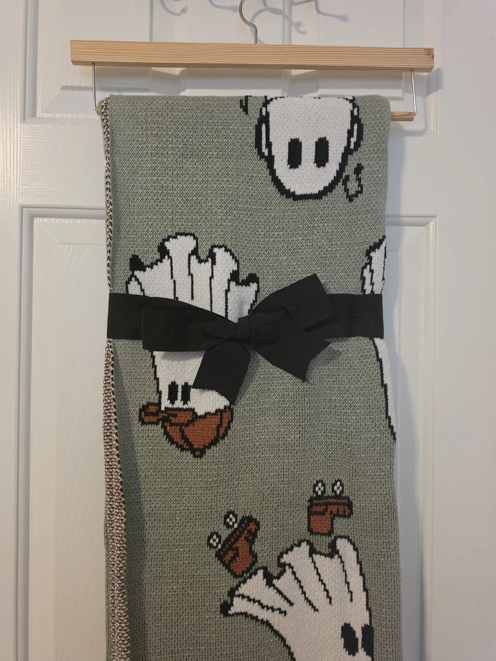 Sage Green Ghost Decorative Throw Blanket